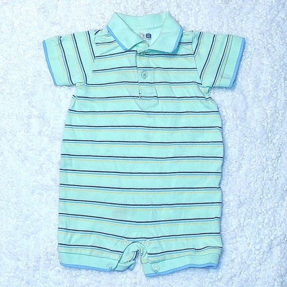 Bundle of Boy's 3-6mo Striped Rompers - Picture 6 of 12